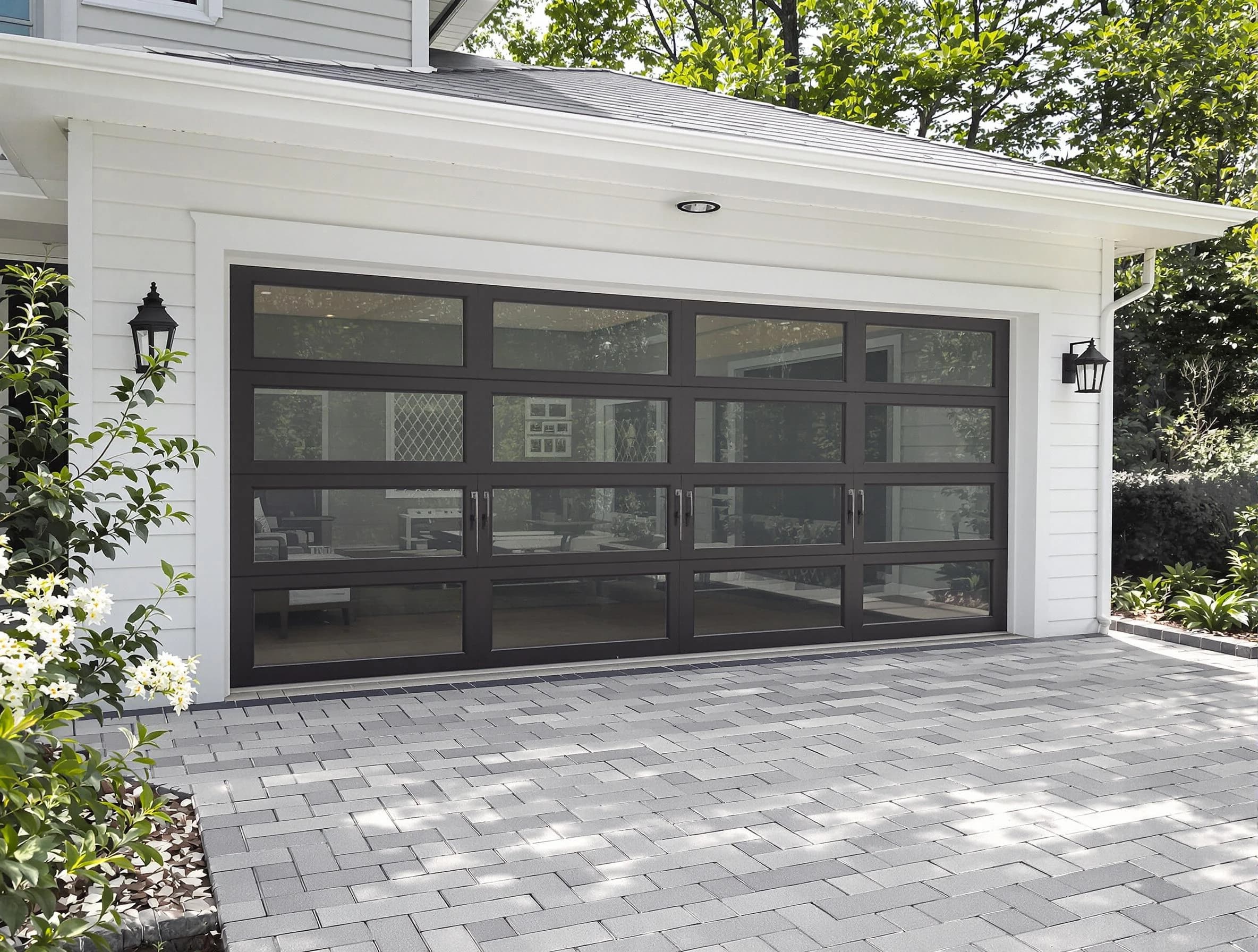 New River Garage Door Repair design specialist presenting custom garage door options to New River homeowner