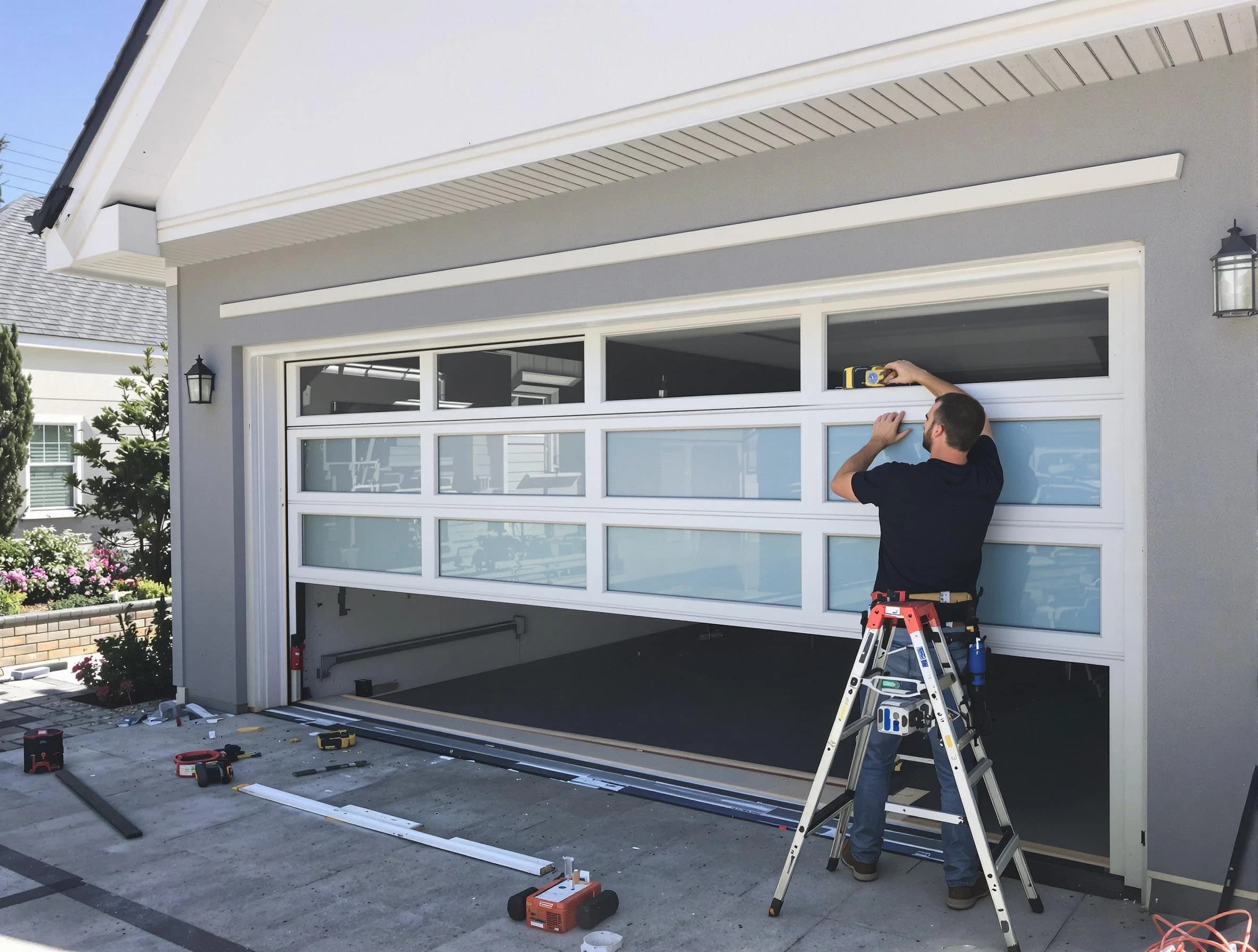 New River Garage Door Repair team performing garage door replacement in New River