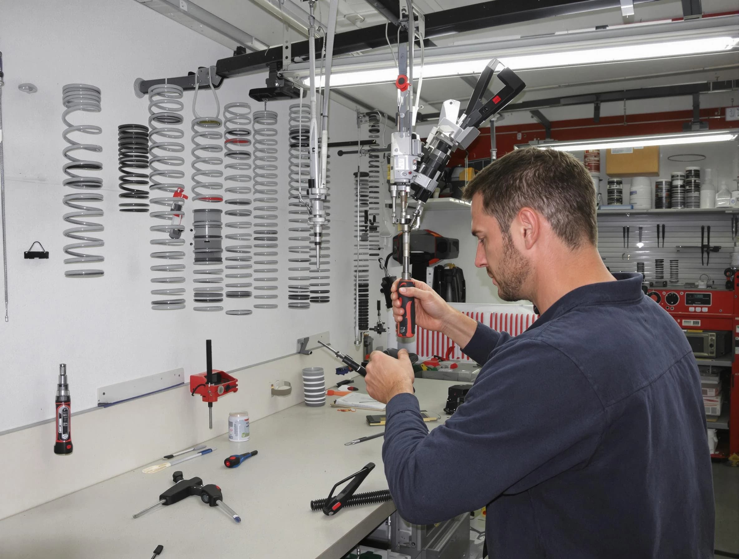 New River Garage Door Repair safety certified technician performing precision spring replacement in New River