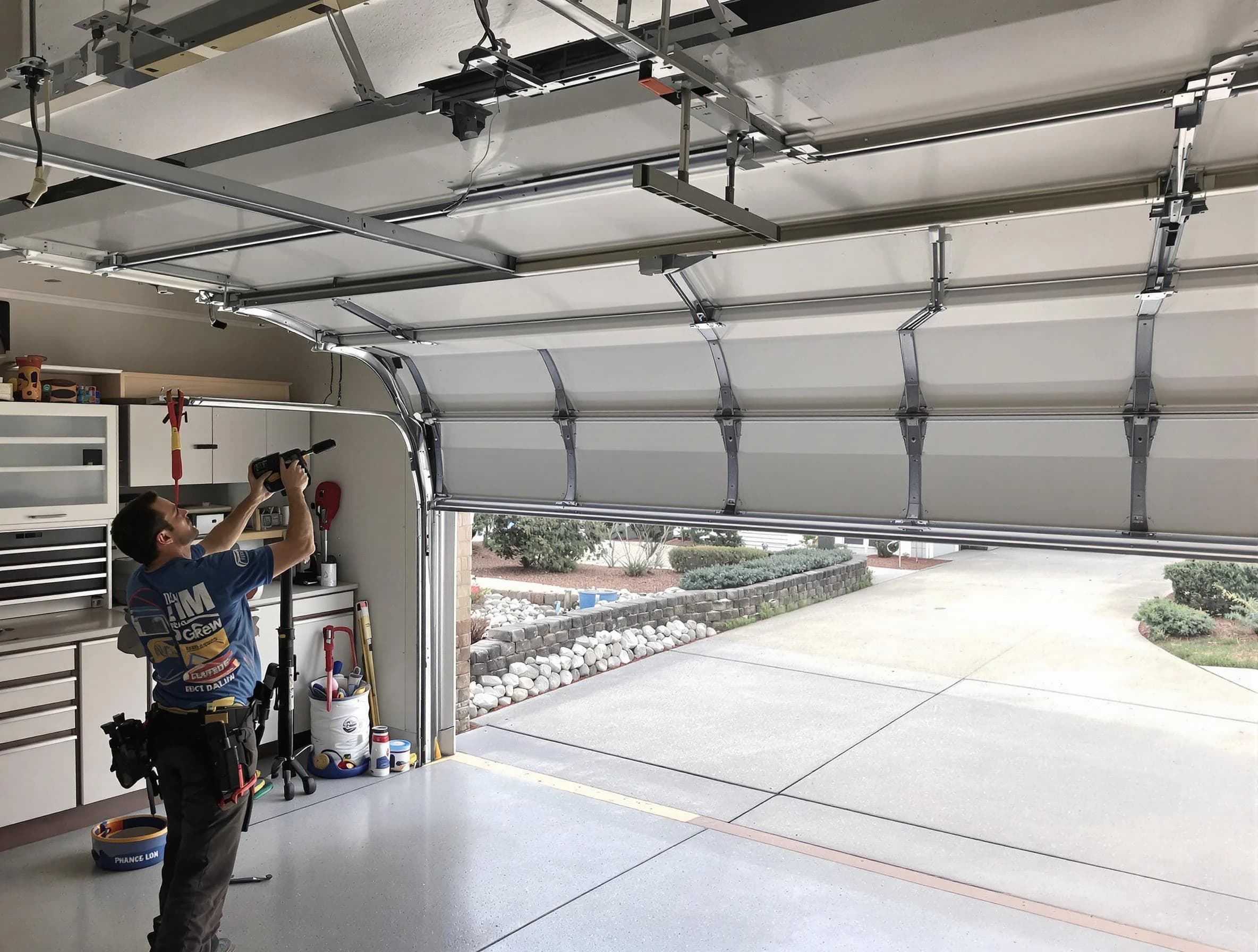 Garage door track repair service by New River Garage Door Repair in New River